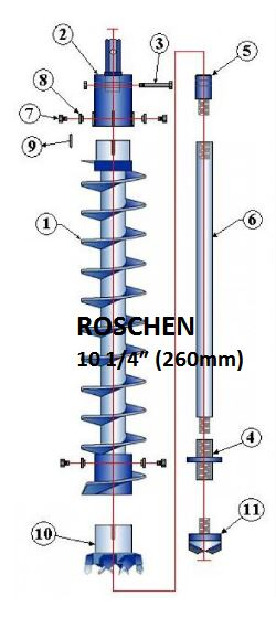 10 1/4 "Triple Key Heavy Duty Hollow Steum Oger (260 мм)