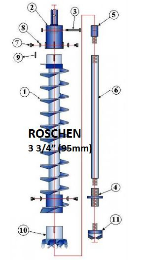 3 3/4"двойной ключ тяжелый полый шнек шнека (95 мм)